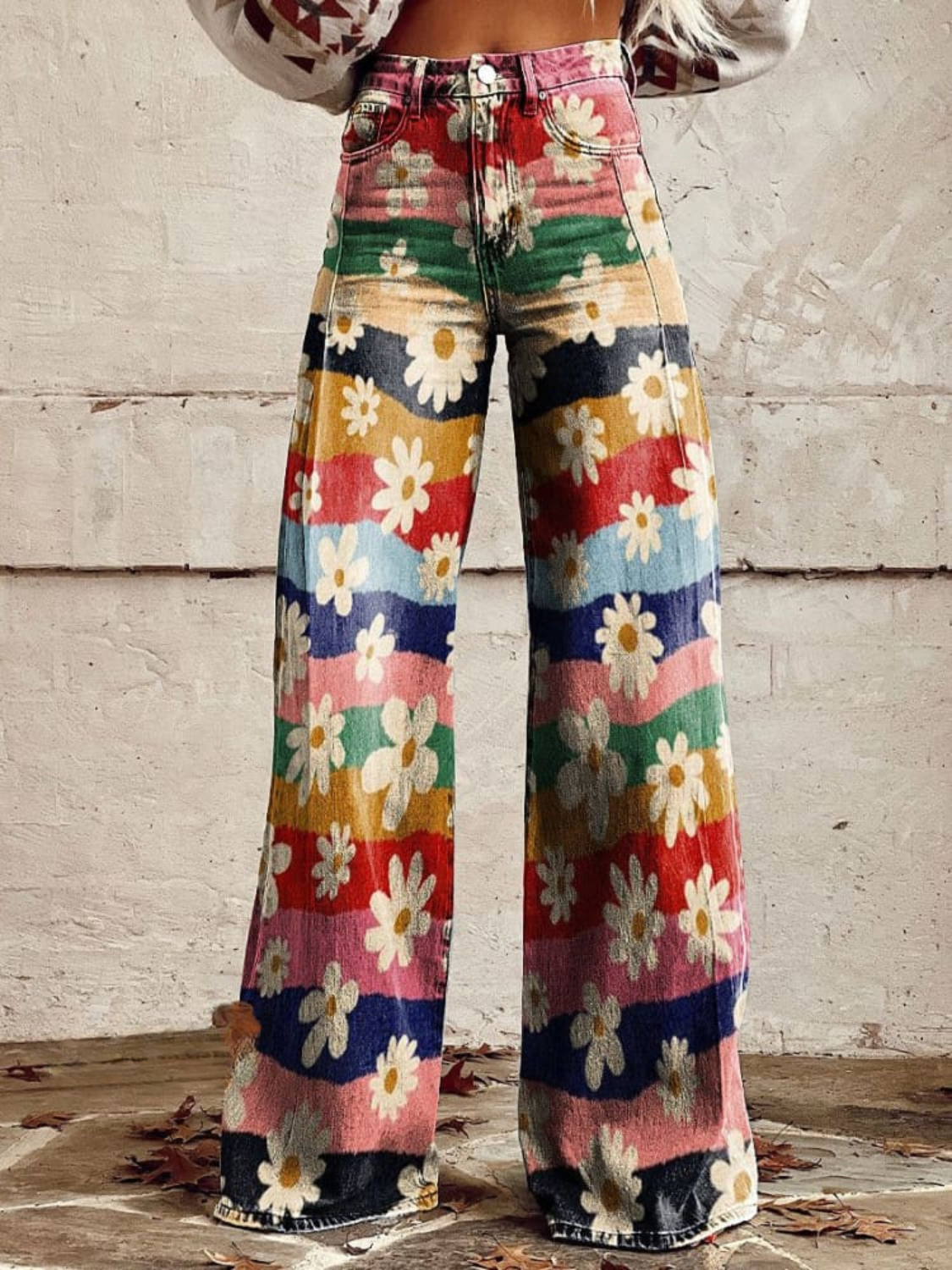 LÉON | Retro Bloemenprint Elegante en Comfortabele Broek