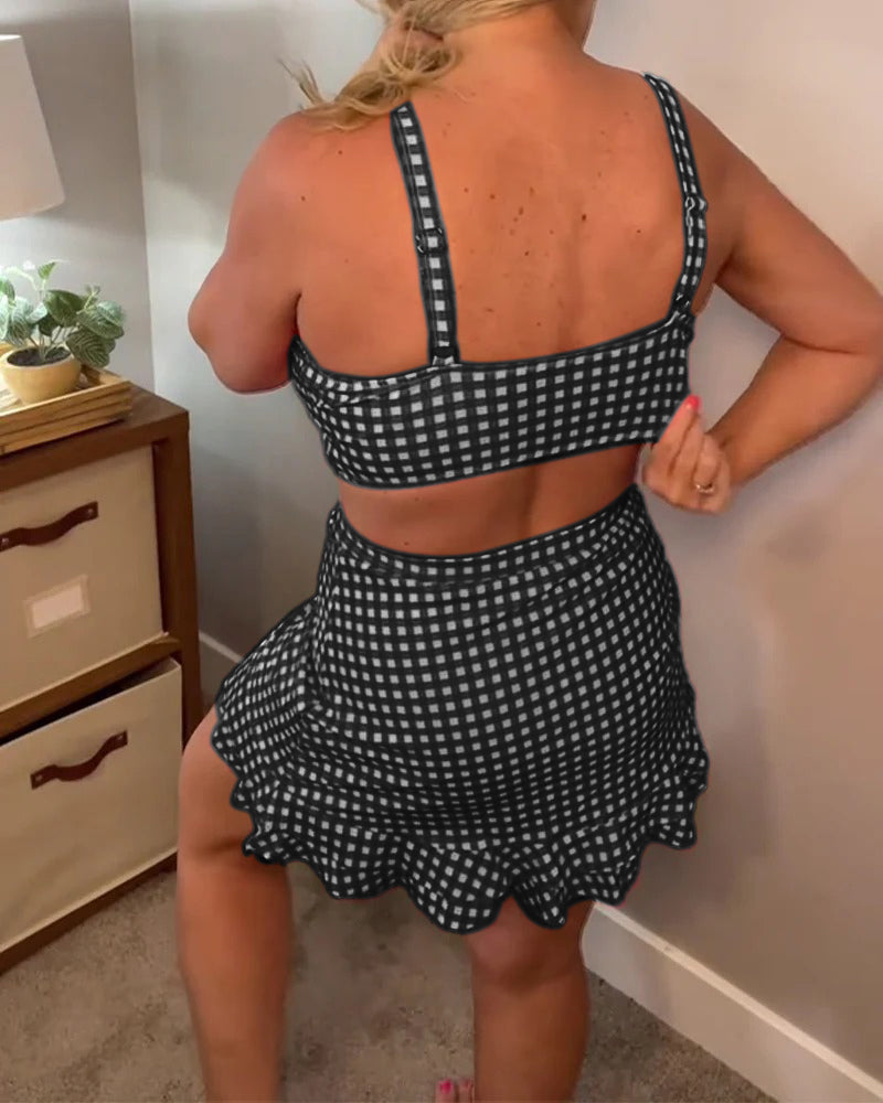 Ava | Bikini a Quadri con Spalline