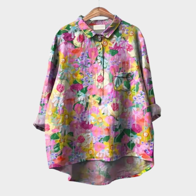SOFIA | Oversized Bloemenblouse met Dagelijks Comfort en Stralende Stijl voor Elke Gelegenheid