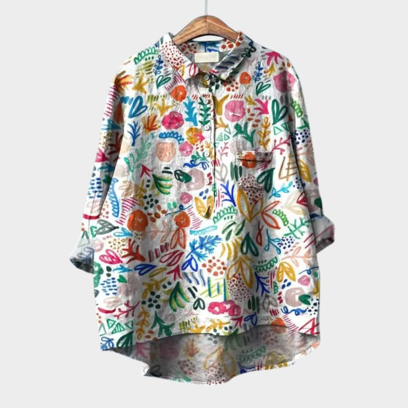 SOFIA | Oversized Bloemenblouse met Dagelijks Comfort en Stralende Stijl voor Elke Gelegenheid