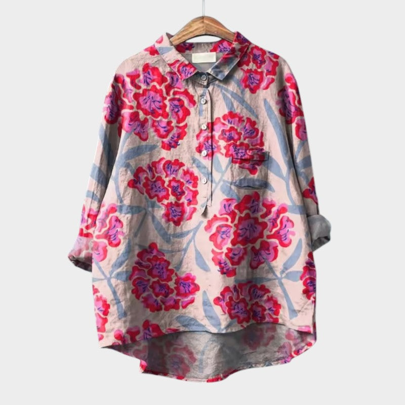 SOFIA | Oversized Bloemenblouse met Dagelijks Comfort en Stralende Stijl voor Elke Gelegenheid
