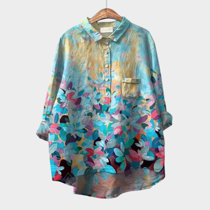 ELISABETTA | Oversized Bloemenblouse met Omhullend Comfort voor Zorgeloze Dagen