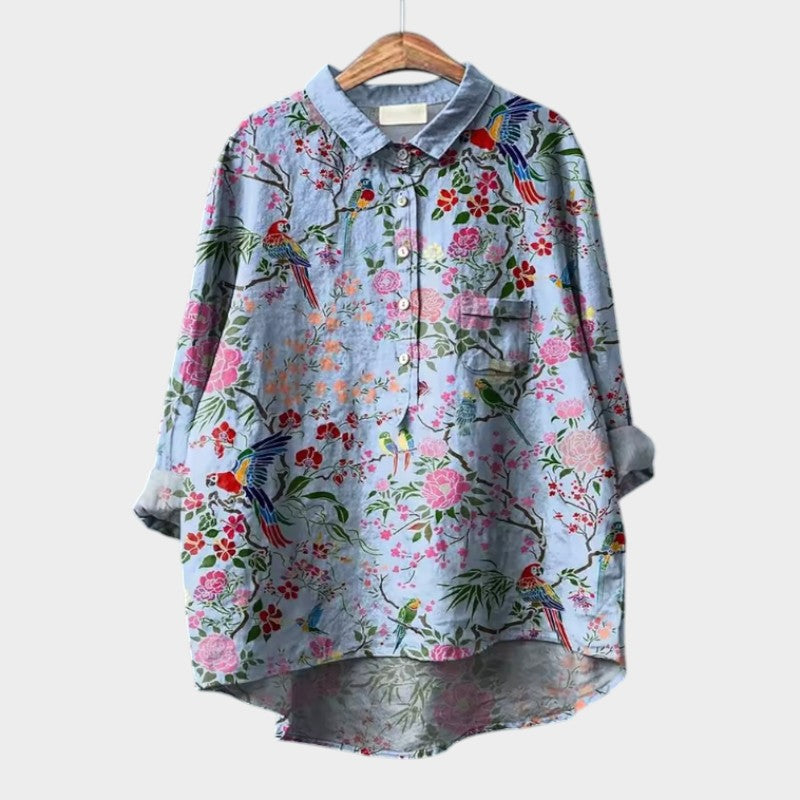 VIOLETTA | Oversized Bloemenblouse met Ultiem Comfort voor Zonnige Dagen