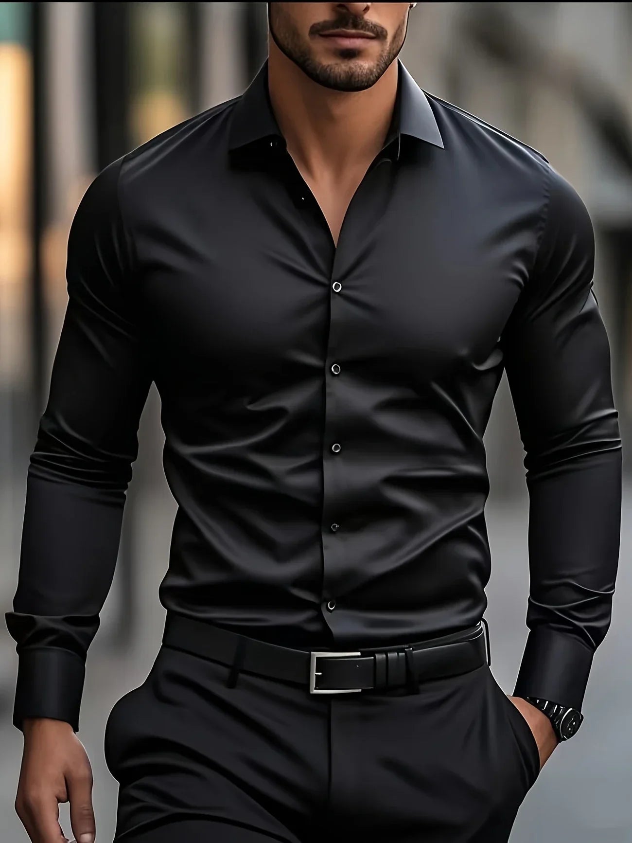 Byron -Elegante Lange Mouwen Blouse met Knopen